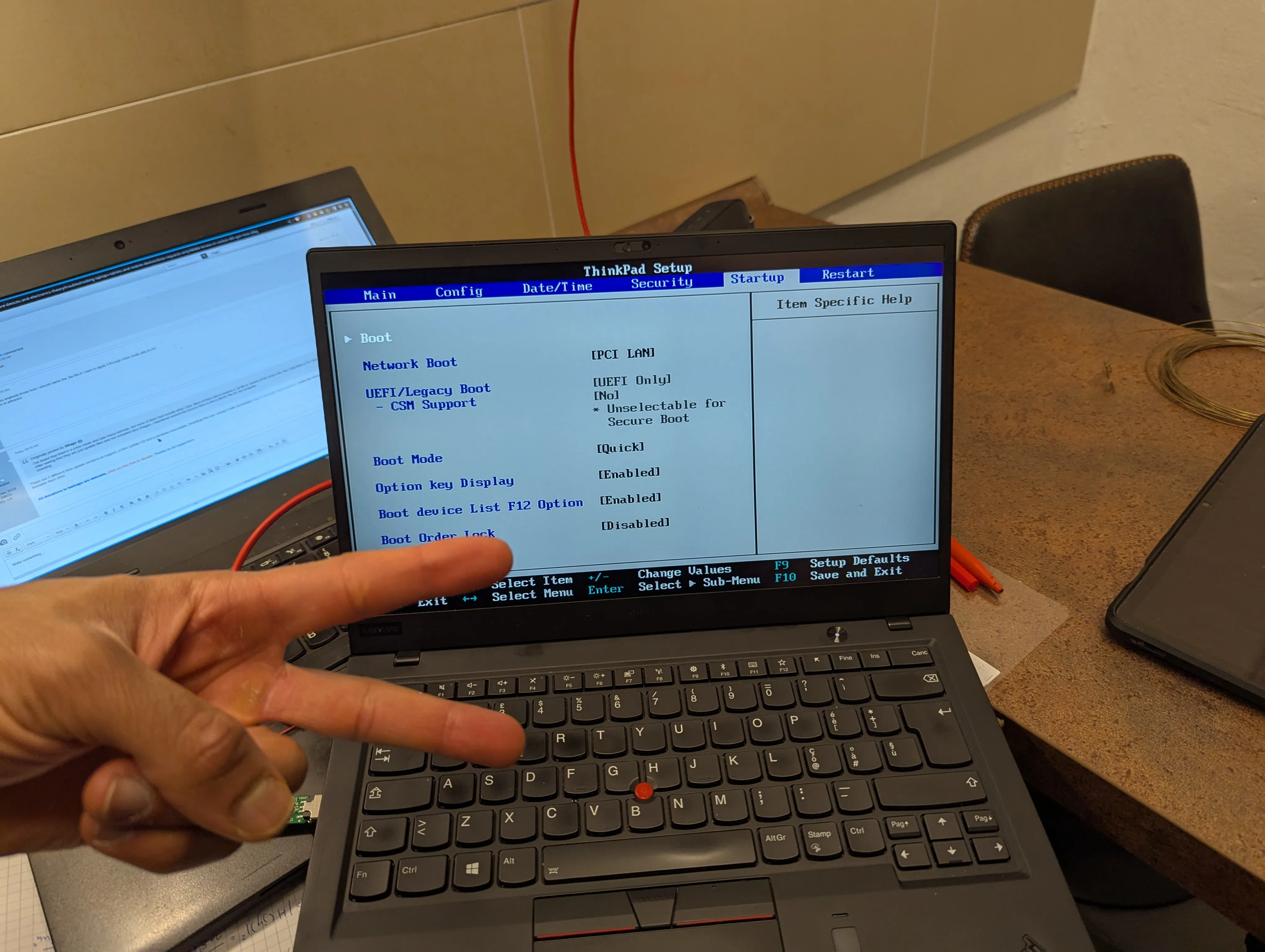 Laptop showing BIOS menu. Finally enterred after hours of trying